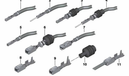 Contacto clavija ELO-Power 2,8 x 0,63 OEM 61138373293 para BMW Serie 1 E81, E87, F20, Serie 3 E46, F30 y MINI R56, F56, F55, Countryman R60... y más. Original BMW y MINI