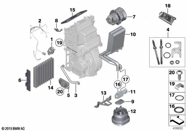 Brida para BMW F10, F10N, F01N, F02, F02N, F04, G12 (OEM 64119162114). Original BMW.