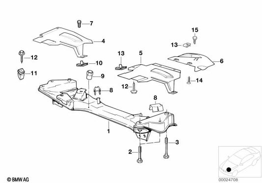 Placa de proteção térmica para BMW Série 5 E34, Série 7 E32 (OEM 31141135786). BMW original