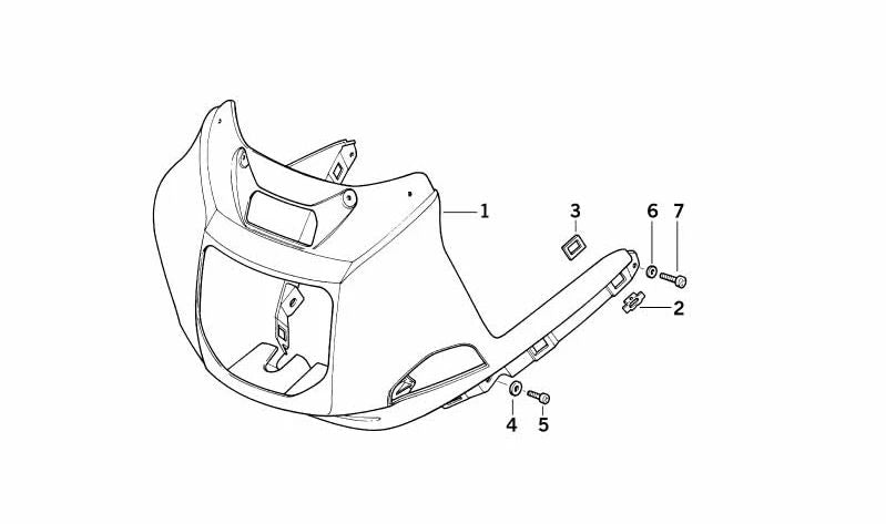 Revestimiento superior imprimado OEM 46632313067 para BMW Motorrad R 1100 RS, R 1150 RS. Original BMW Motorrad.