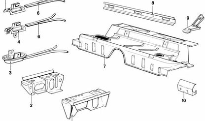 OM Soutien de l'intérieur droit 41121865488 pour BMW E21 {315,316,318}. Pièce BMW originale.
