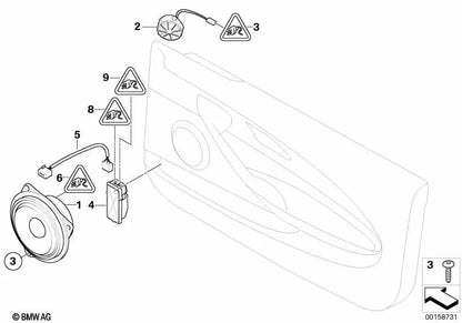 Altavoz de agudos para BMW Serie 6 E63, E63N, E64, E64N (OEM 65137839248). Original BMW