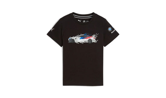 Camiseta infantil negra BMW M Motorsport talla 116 con logos BMW y PUMA. Ideal para niños. Original BMW. OEM 80145B5D0E3. Para todos los fans de BMW M Motorsport.