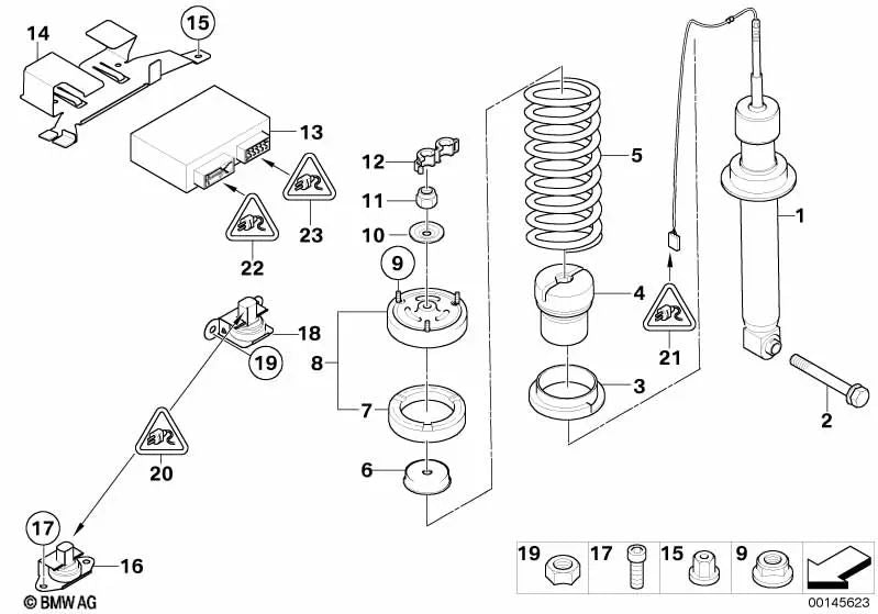Mola helicoidal traseira para BMW E63 (OEM 33532283077). BMW originais.