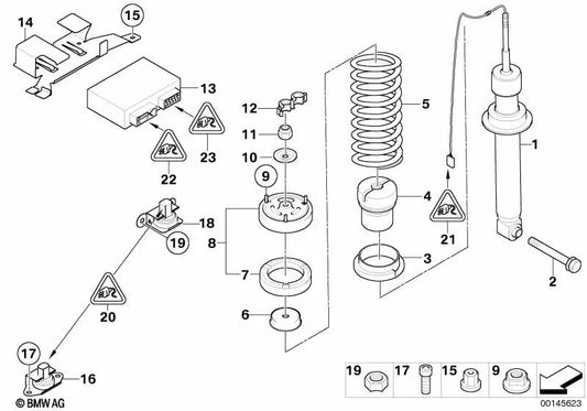 Mola helicoidal traseira para BMW E63 (OEM 33532283077). BMW originais.