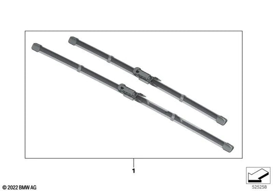 Conjunto de palhetas de limpador dianteiro para BMW X1 U11, U12 (OEM 61615A974B1). BMW original