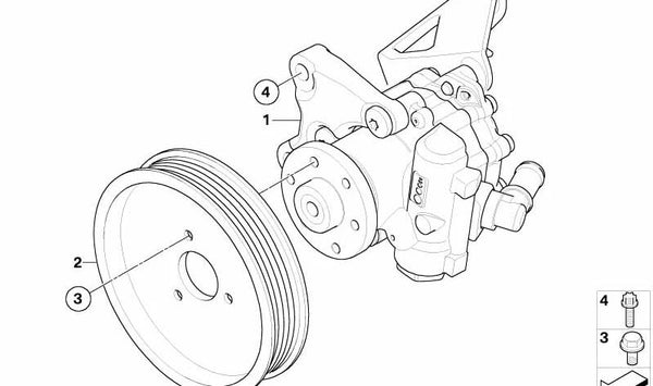 Bomba de dirección asistida OEM 32416769767 para BMW Serie 7 (E65, E66). Original BMW.