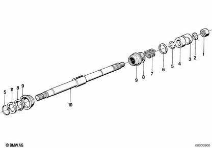 Árbol de dirección superior OEM 32311109632 para BMW Serie 3 E21 (02/1975 - 12/1983). Original BMW.