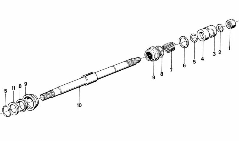 Árbol de dirección superior OEM 32311109632 para BMW Serie 3 E21 (02/1975 - 12/1983). Original BMW.