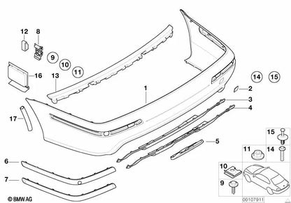 Druckschlepphaken für BMW 5 E39 -Serie (OEM 51122693663). Original BMW.