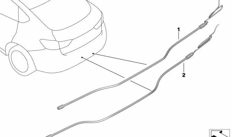Cable sensor apertura eléctrica de maletero OEM 61357391045 para BMW F25, F26, F16, F86. Original BMW.