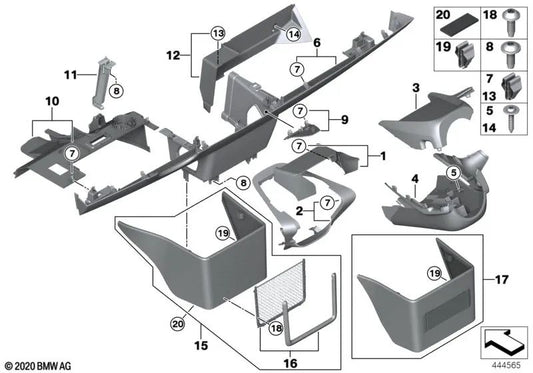 Coluna de endereço inferior para BMW i01, i01N (OEM 51459285065). BMW original.