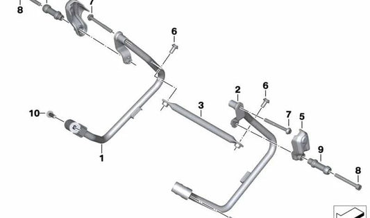 Perno de bloqueo con collar OEM 46548555516 para BMW Motorrad F800GT, F800S, F800ST, F800R, S1000XR. Original BMW Motorrad.