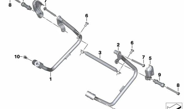 Perno de bloqueo con collar OEM 46548555516 para BMW Motorrad F800GT, F800S, F800ST, F800R, S1000XR. Original BMW Motorrad.