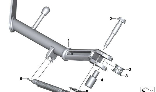 Apoyo lateral OEM 46538532726 para motos BMW R1200RT, R1250RT. Original BMW Motorrad.