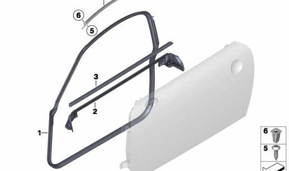 Junta de puerta izquierda OEM 51767372775 para MINI Coupé R58 (12/2010 - 05/2015). Original MINI.