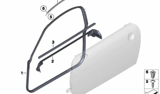 Soporte junta de puerta derecha OEM 51762759202 para MINI Coupé R58, Cooper SX71, SX32, SX31... y más. Original MINI.