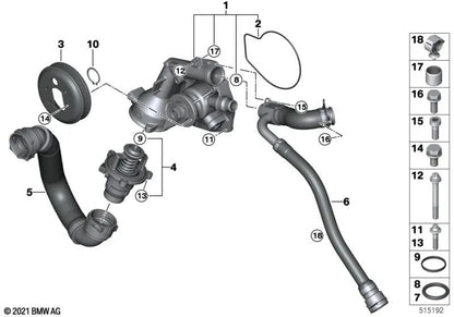 Mechanische Kältemittelpumpe für BMW F87N, F80, F80N, F82, F82N, F83, F83N (OEM 11517846361). Original BMW
