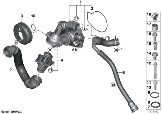 Anel de vedação para BMW F87N, F80, F80N, F82, F82N, F83, F83N (OEM 11517854564). BMW original