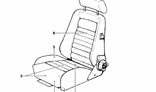Lateral seat cover in black fabric 52101875819 for BMW E21 (all versions 316, 318, 320 from 1975 to 1983). Original BMW spare.