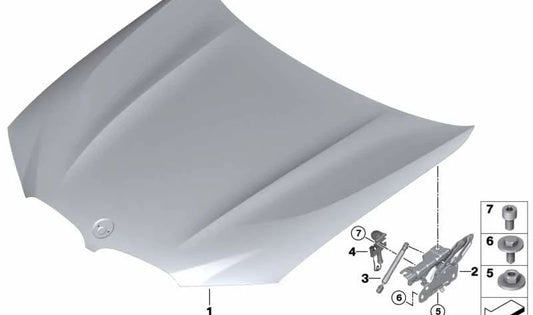 Resorte de gas para capó delantero OEM 51237397494 para BMW G01, G02. Original BMW.