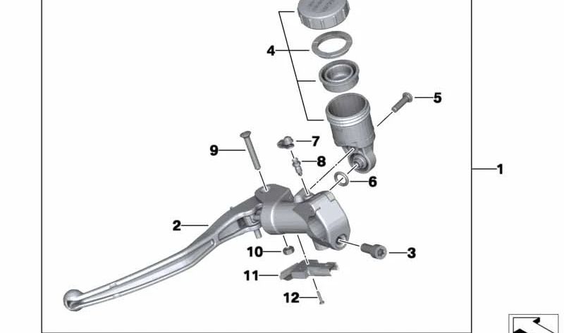 Maneta de embrague OEM 32727720037 para BMW Motorrad HP2 Sport (RK29). Compatible con modelos fabricados entre 2008 y 2010. Recambio original BMW Motorrad.