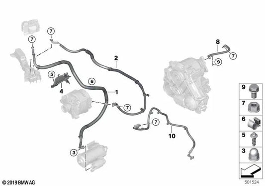 Kabelunterstützungspunkt des B+ -Gerators für BMW G01, G01N, G08, G08N, G02, G02N (OEM 12428483811). Original BMW