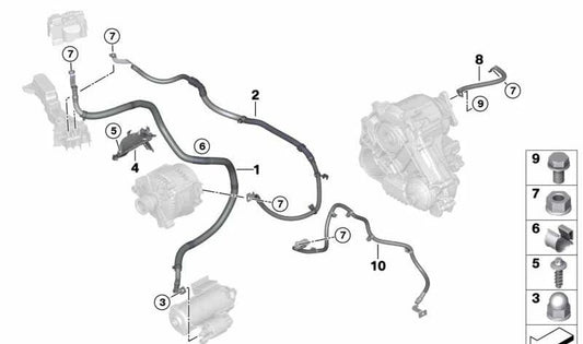 Cabo de ligação positivo OEM 12428485065 para BMW G30, G31, G32, G11, G12, G14, G15, G16. BMW original
