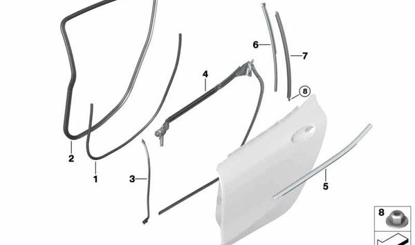 Protector de canto para puerta trasera OEM 51368739179 para BMW F93, G16. Original BMW.