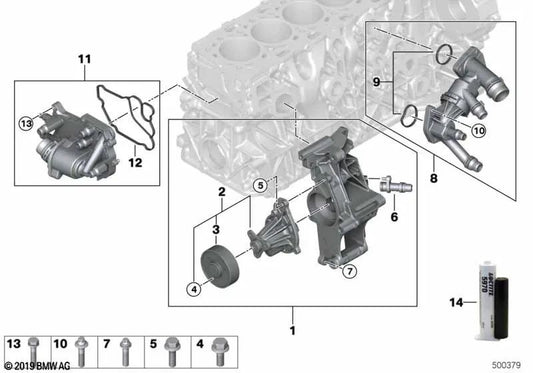 Verbindungsregen für das Refrusrohr für BMW G20, G21, G30, G31, G32, G12, G12, G15, G16, G01, G02, G05, G06, G07 (OEM 1151858888). Original BMW.