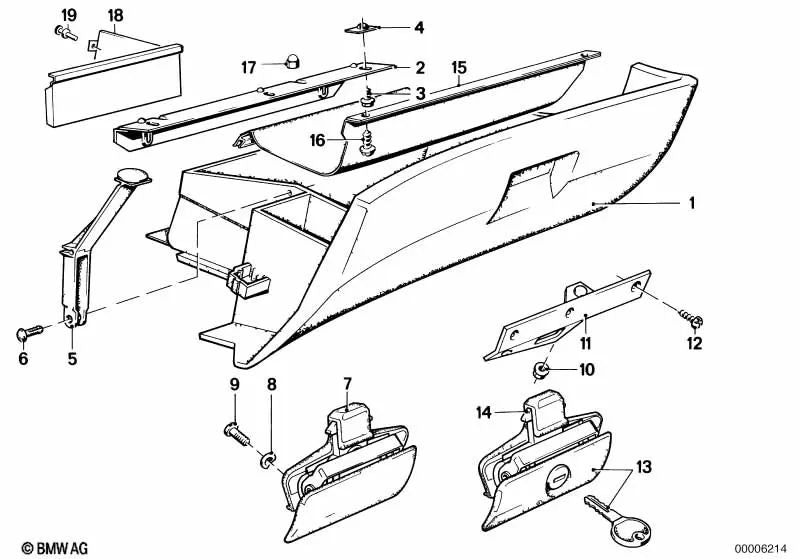Glove box for BMW 5 Series E28 (OEM 51161884591). Original BMW