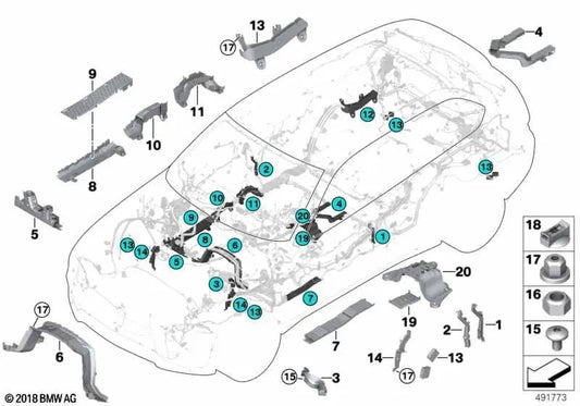 Canal transversal du siège pour BMW E70, F15, F85, F16, F86 (OEM 61136970103). BMW d'origine.