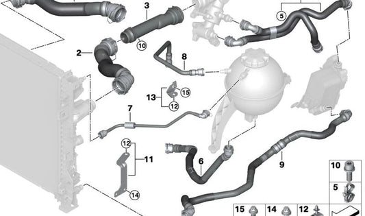 OEM -Kältemittelschlauch 17128598057 für BMW G05, G06, G07. Original BMW.