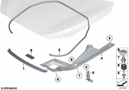 Tampon de l'ensemble arrière droit pour BMW F07, F07N (OEM 51767042984). BMW d'origine.