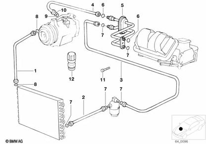 Doble tubo para BMW Serie 5 E34, Serie 7 E32 (OEM 64538390891). Original BMW