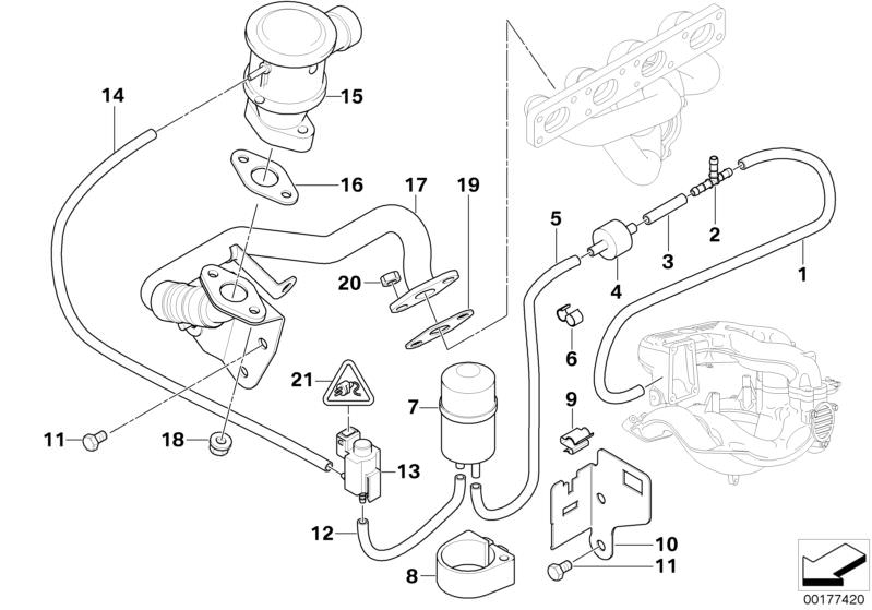 Tubo vuoto OEM 11731437785 per BMW 3 Series {E36, E46}. Compatibile con modelli 316i e 316CI con motore M43. BMW originale.
