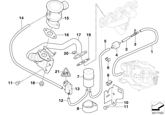 Tubo vuoto OEM 11731437785 per BMW 3 Series {E36, E46}. Compatibile con modelli 316i e 316CI con motore M43. BMW originale.