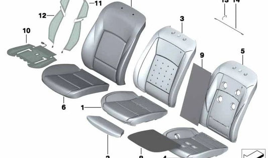 Heating left lateral backup OEM 52107848971 for BMW F10. Original BMW.