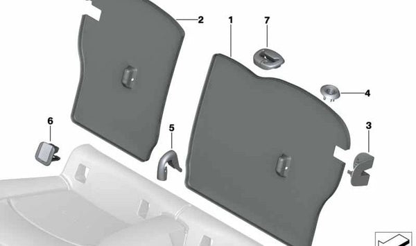 Adorno salida del cinturón OEM 52207323098 para MINI F55, F55 LCI, F56. Original MINI.