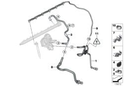 Tubería de retorno de combustible OEM 13537823401 para BMW F30, F31, F34, F32, F33, F36, F10, F11, F07, F06, F12, F13, F01, X3, X4, X5, X6… y más. Original BMW.