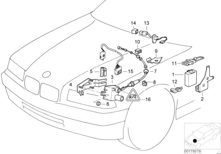 Bowden Speed ​​Control -Kabel für BMW (OEM 65718380079). Original BMW