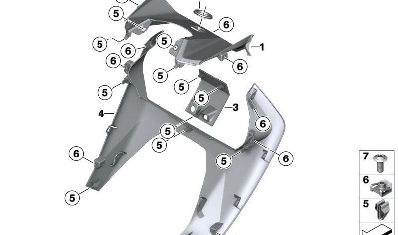 OEM du bouclier avant supérieur 46639445272 pour BMW Motorrad CEE04 (K07). BMW original Motorrad.
