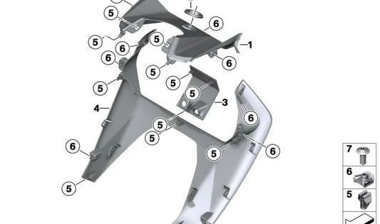 Protector para piernas central OEM 46639445276 para BMW Motorrad CE04 (K07, 0C51). Original BMW Motorrad.