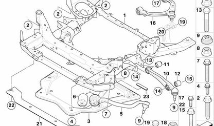 Tirante con cojinete de goma izquierdo para BMW X5 E70, X6 E71 (OEM 31126791395). Original BMW