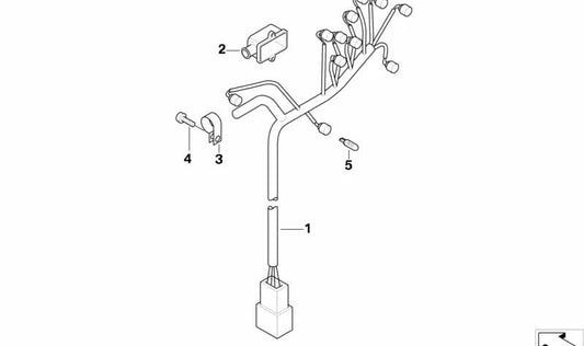 Abrazadera de cable OEM 62117654458 para motos BMW F 650 CS, F 650 GS, G 650 GS. Original BMW Motorrad.