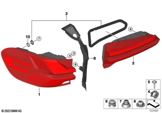 Blende left water channel for BMW F95, G05, G18 (OEM 63215A5B4A3). Original BMW.