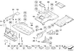 Remate de compartimiento superior izquierdo del motor OEM 51718235607 para BMW E39 520d, 525d. Original BMW.
