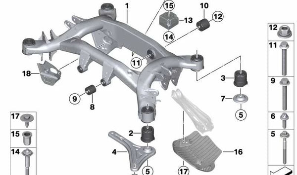 Amortiguador de vibraciones OEM 33306873310 para BMW G01, G08, G02. Original BMW.