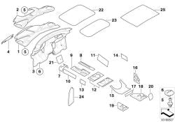 Refuerzo de techo trasero OEM 51442756579 para MINI R50, R53, R56, F56, F55, Clubman R55, F54, Countryman F60... y más. Original MINI.