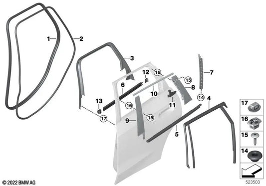 Modanatura angolare, pilar c, porta posteriore destra per BMW X1 U11, U12 (OEM 51359451606). BMW originale.